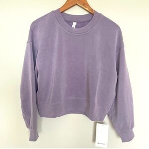 NWT Lululemon Perfectly Oversized CroppedCrew *Softstreme Purple Ash Size 10
